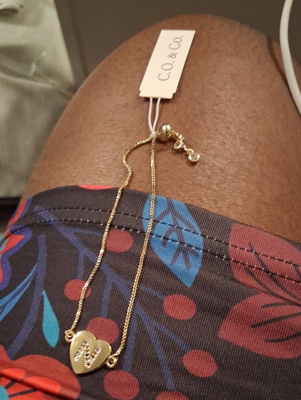 C.O. & Co. Gold Heart Initial 'N Necklace